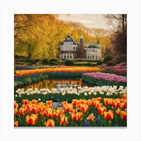 Tulips In The Garden 11 Canvas Print