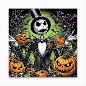 Halloween With Jack Skellington Canvas Print