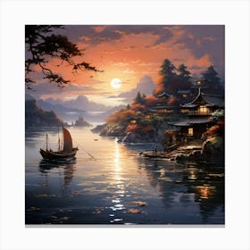 Asian Sunset Canvas Print