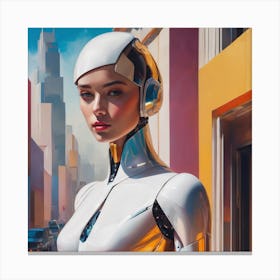 Robot Girl Canvas Print