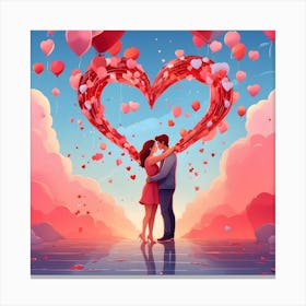 Valentine'S Day Love Is In The Air Canvas Print