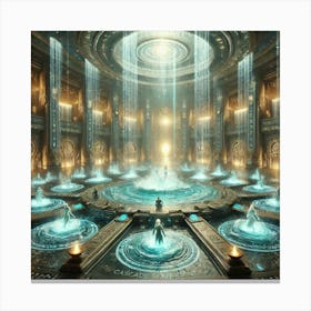 A High Tech, Sci Fi Depiction Of A Ceremonial Unde Canvas Print