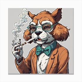 Fox Smoking A Cigarette Canvas Print