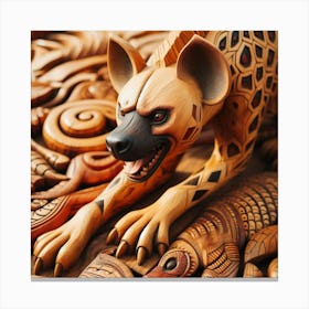 Tribal African Art Hyena 2 Canvas Print