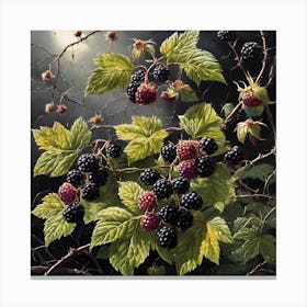 Autumn Brambles and Blackberries Canvas Print