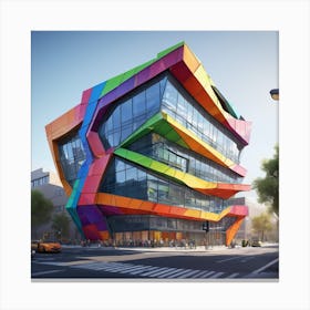 Rainbow Building Canvas Print