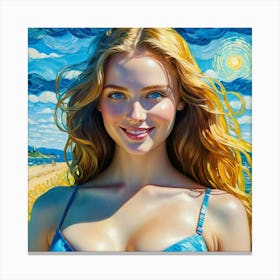 Girl In A Bikinivgg Canvas Print