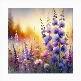 Wildflowers At Sunset Canvas Print