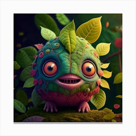 Firefly Photorealistic, Hyper Detailed, Funny, Creature, Leaves, Colorful, Whimsical, Vibrant, Natur (2) Canvas Print