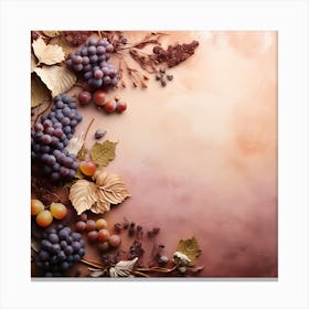 Autumn Leaves And Grapes 5 Canvas Print