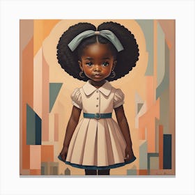 Girl With Afro Canvas Print