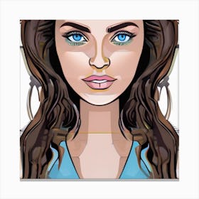 Portrait Of A Woman With Blue Eyes Canvas Print