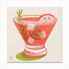 Cocktail Paloma Square Canvas Print