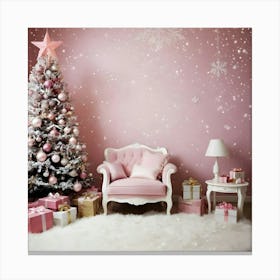 Pink Christmas Room 6 Canvas Print