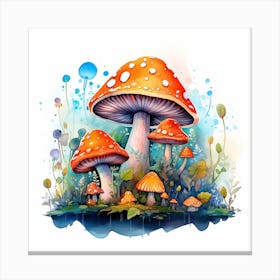 Watercolor Mushroom Painting 1 Canvas Print