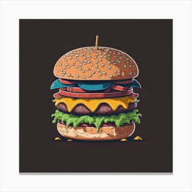 Burger Illustration Canvas Print