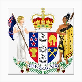 National Coat Of Arms Of New Zealand Canvas Print