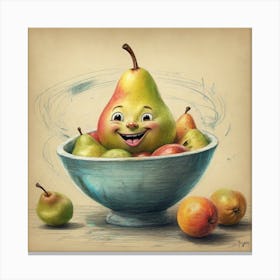 Pear In A Bowl 7 Canvas Print