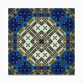 Modern Abstraction Pattern Ethnic Blue Canvas Print