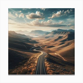Road In The Desert Canvas Print