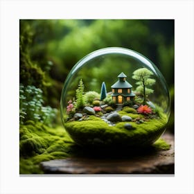 Miniature Garden In A Glass Ball Canvas Print