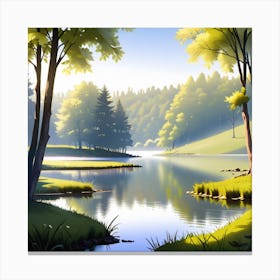 Sunny Day In The Forest Canvas Print