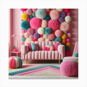 Pom Pom Wall 1 Canvas Print