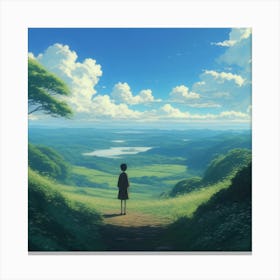Figure And Clouds 1 Canvas Print