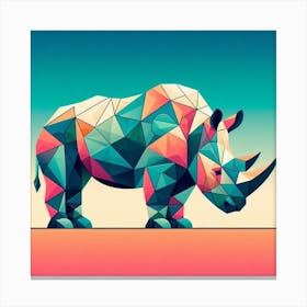 Geometric Art Rhinoceros Canvas Print