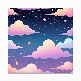 Sky With Twinkling Stars In Pastel Colors Square Composition 293 Canvas Print