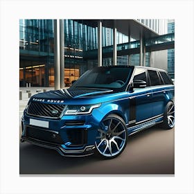 A Blue Modified Range Rover With Body Kit 2 Canvas Print