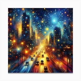 City Symphony in Starlight 2 Canvas Print