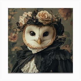 Owl Portrait Art Canvas Print