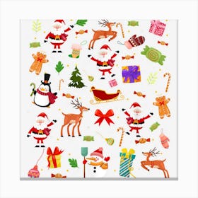 Merry Christmas Bundle Family Christmas Pajama 1 Canvas Print