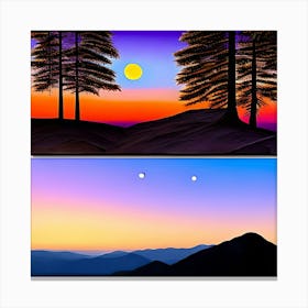 Sunset In The Mountains 5 Canvas Print