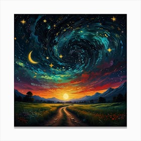 Night Sky With Stars 2 Canvas Print