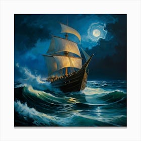 Ship At Sea 2 Canvas Print