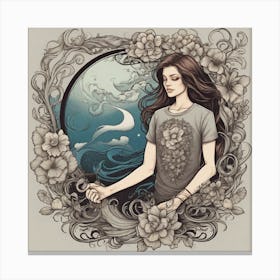Girl In The Moonlight Canvas Print