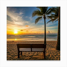 Sunset On The Beach 14 Canvas Print