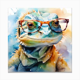 Colorful lizard wearing colored glasses 1 Canvas Print