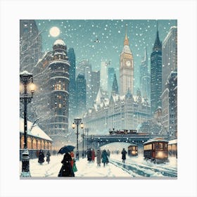 Winter In New York City Canvas Print