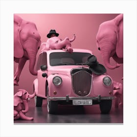 Pink Elephants Canvas Print