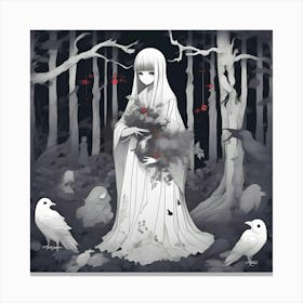 Manga Ghost Girl In The Woods Canvas Print