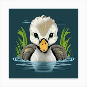 Duck In Water 1 Canvas Print