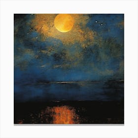 Moonlight Over The Water Canvas Print