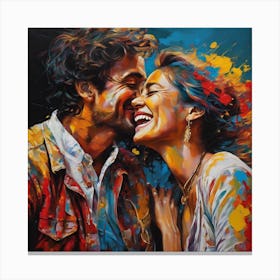 Kissing Couple Canvas Print