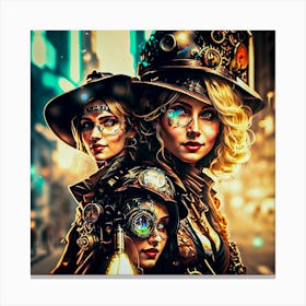 Steampunk Girls Canvas Print