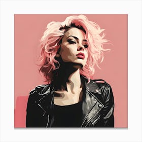 Girl With Pink Hair Canvas Print