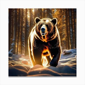 Bear In The Woods Canvas Print