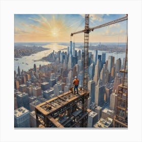 A Thousand Feet Above Fear: Life on the Edge of Construction New York Canvas Print